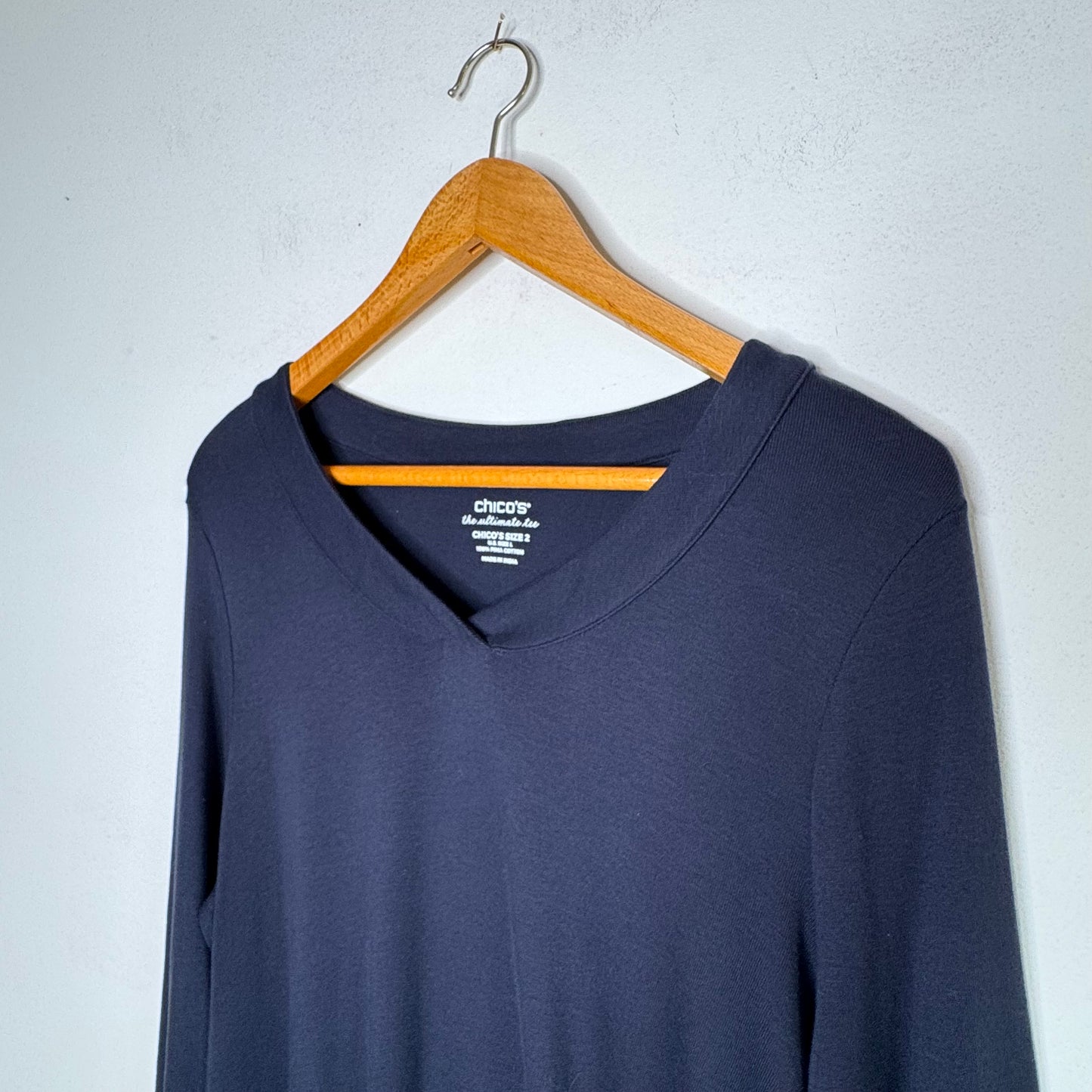 Chico’s The Ultimate Tee 3/4 Sleeve Tunic Top - Size Large
