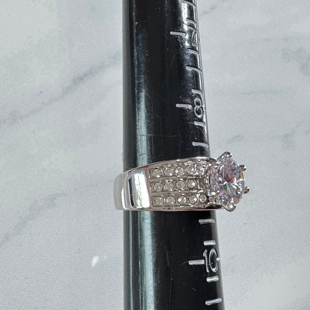 Eternal Radiance Wide Band Solitaire Ring - Size 9