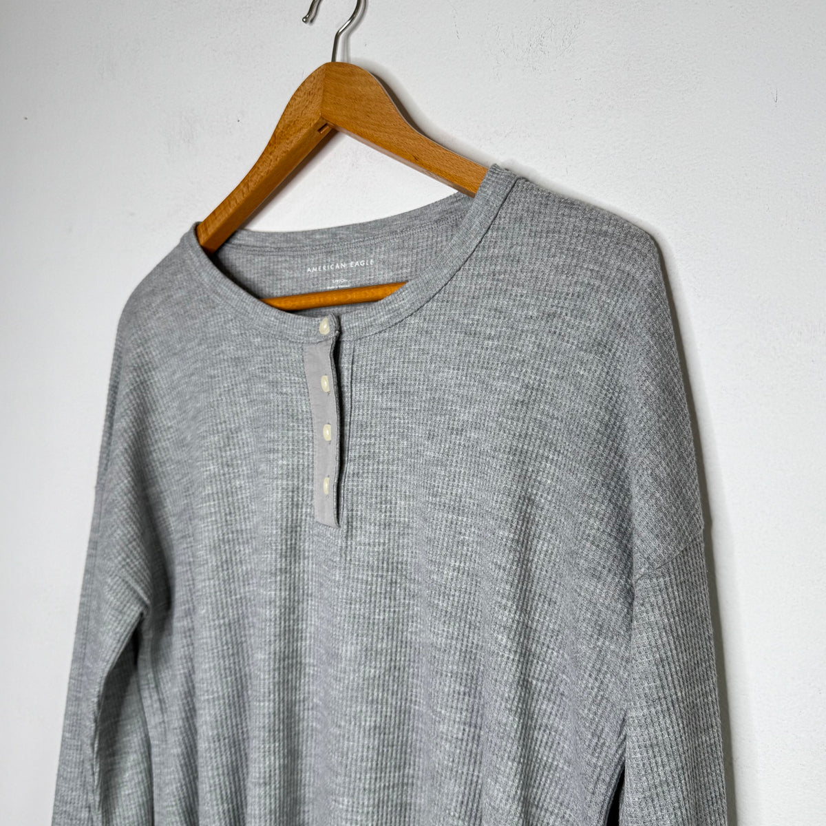 American Eagle Cropped Long Sleeve Thermal Top - Size Small