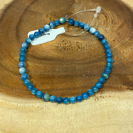 Inga Ann's Beaded Bracelet - Blue Rivershell