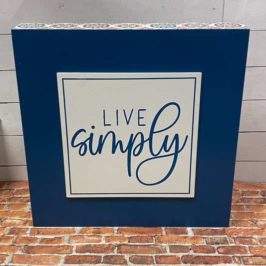 Live Simply Box Sign