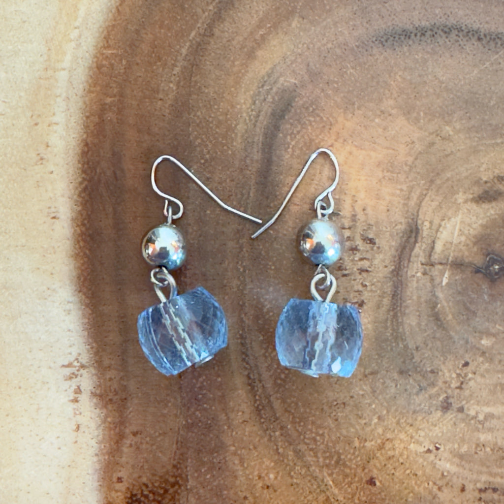 Blue & Silver Dangle Earrings