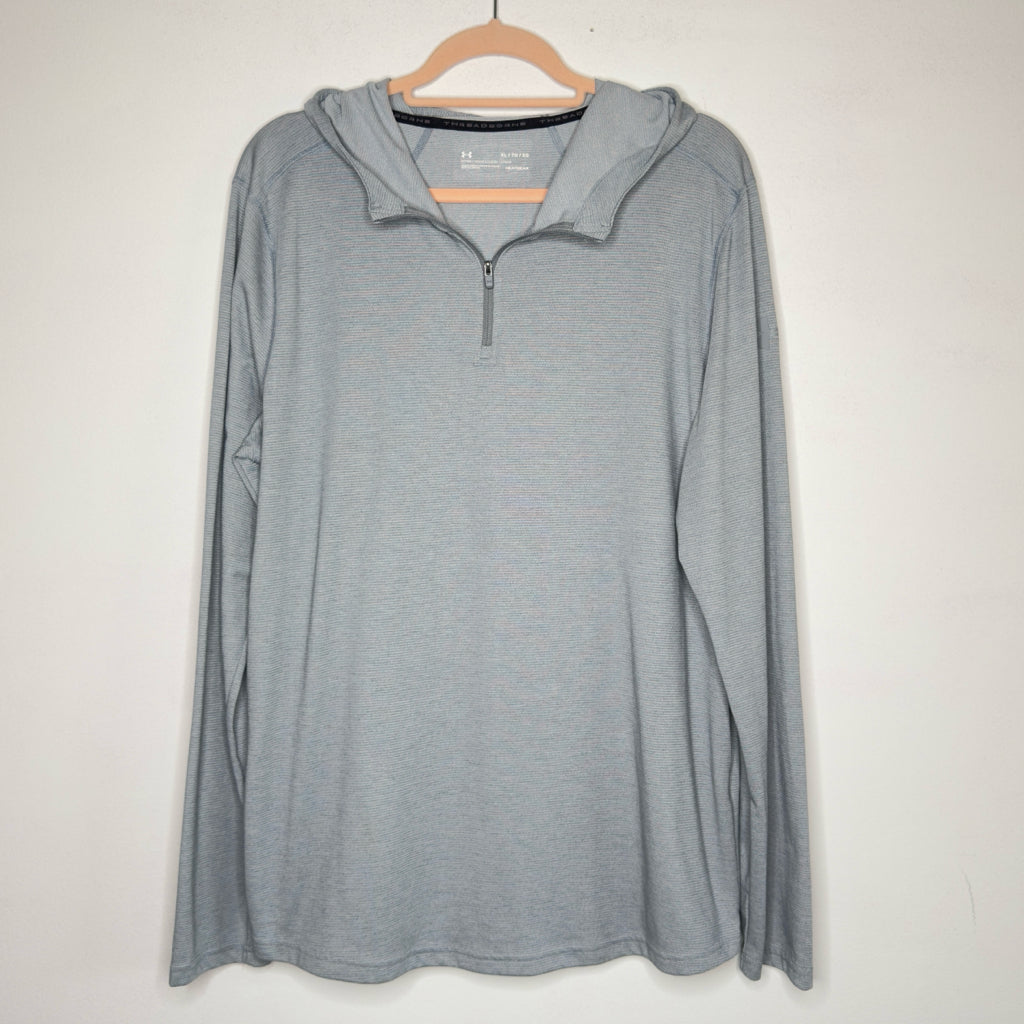 Men's Under Armour Heat Gear Fitted 1/4 Zip Hooded Shirt - Size XL