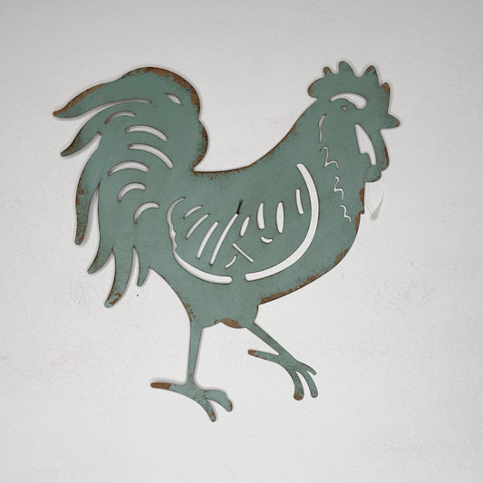 Metal Rooster Sign - 13"