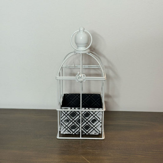 White Lantern Planter