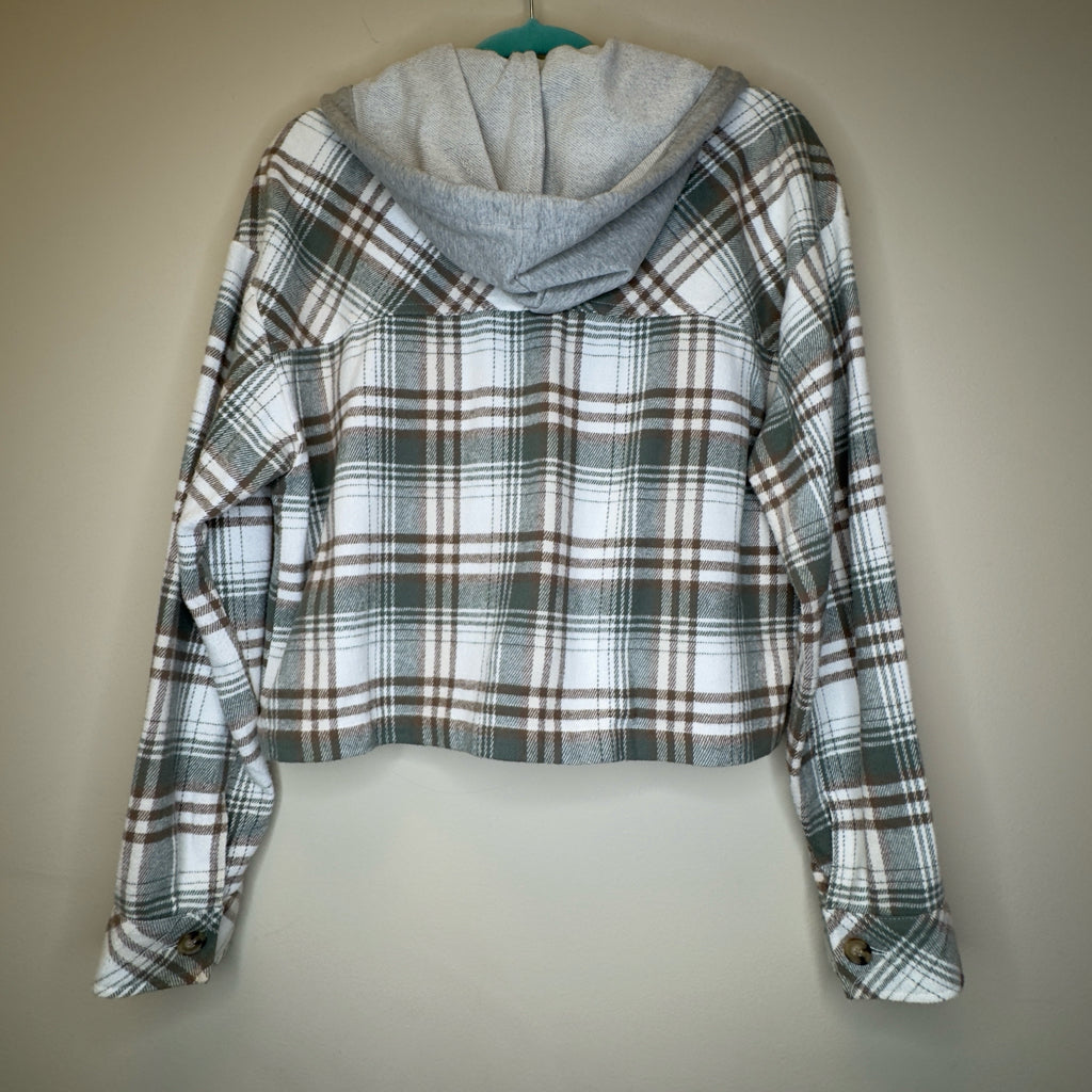 Aeropostale Plaid Cropped Shacket - Size Medium