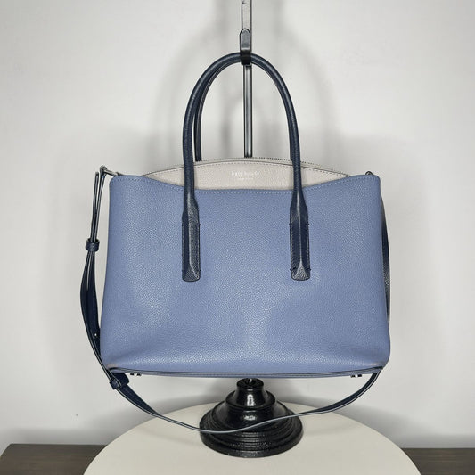 Kate Spade Margaux Celestial Blue Colorblock Pebble Leather Handbag
