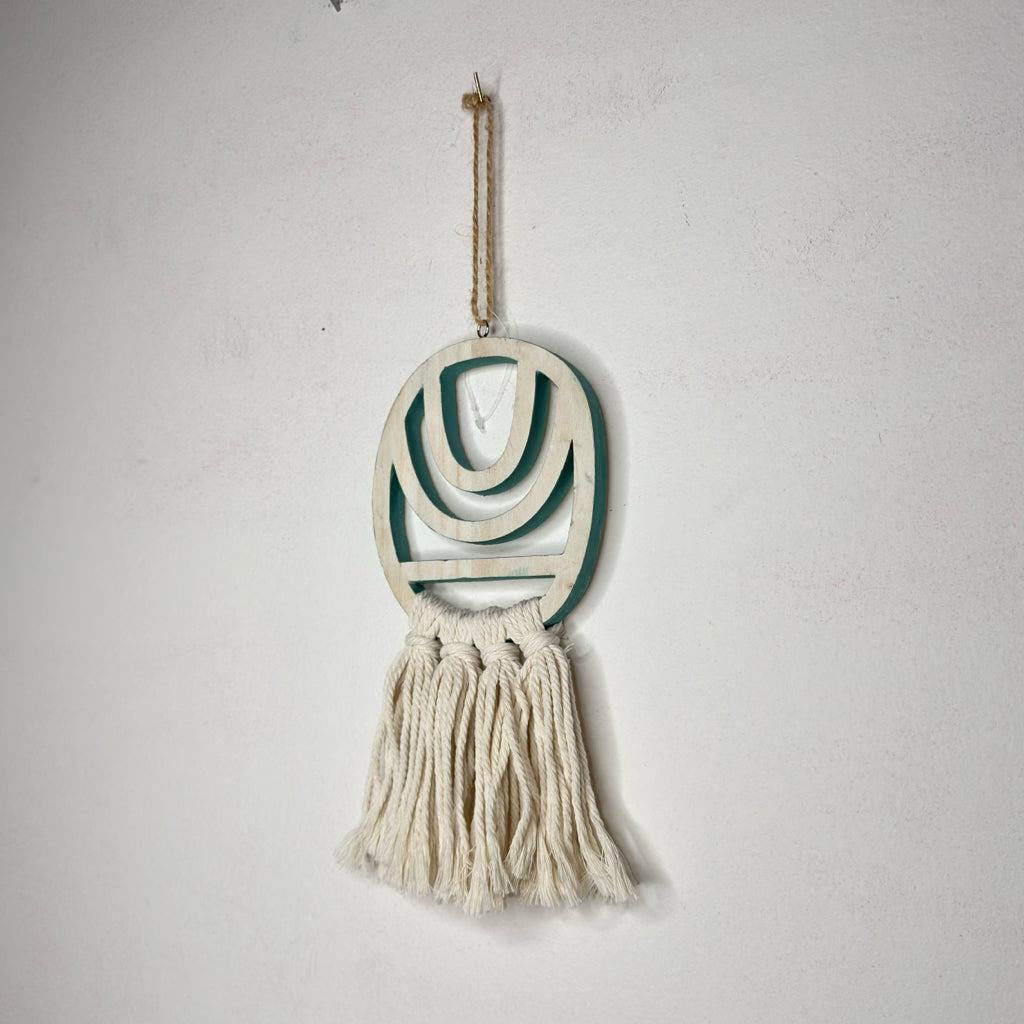 Turquoise Boho Tassel Wood Decor