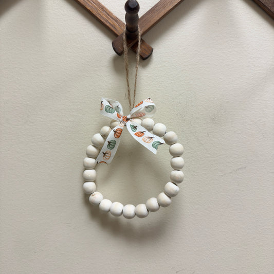 Fall Wreath Decor w/Pumpkin Ribbon