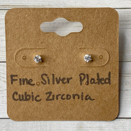 Fine Silver Plated Cubic Zirconia Earrings