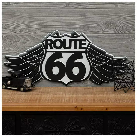 Route 66 Angel Wing Metal Wall Decor