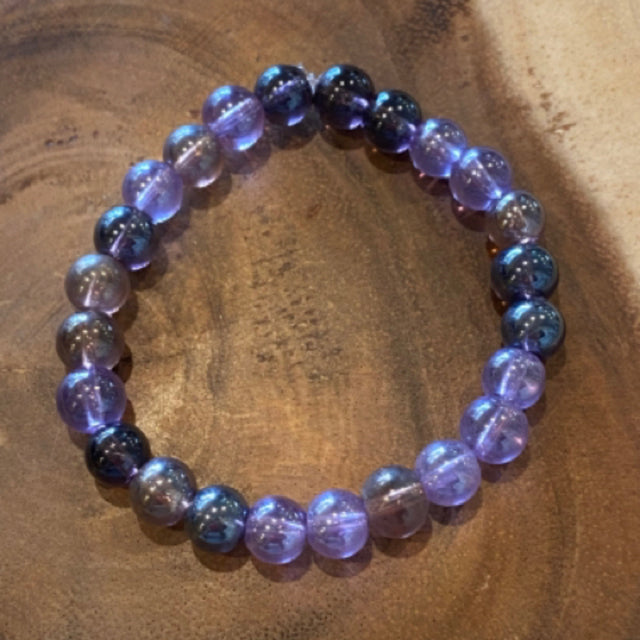 Inga Ann's Beaded Bracelet - Blue & Brown