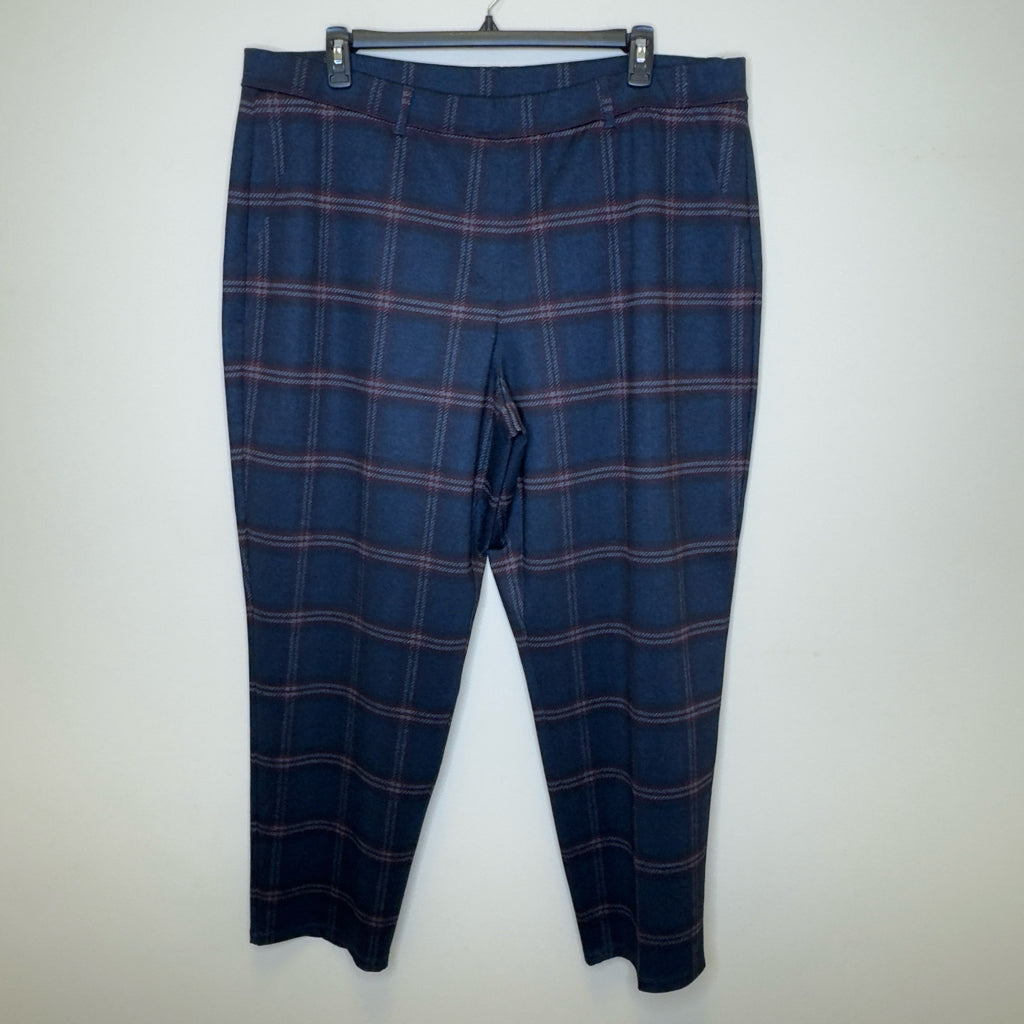 Susan Graver Plaid Pull-On Pants - Size 2X