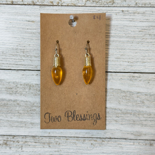 Two Blessings Earrings - Yellow Christmas Light