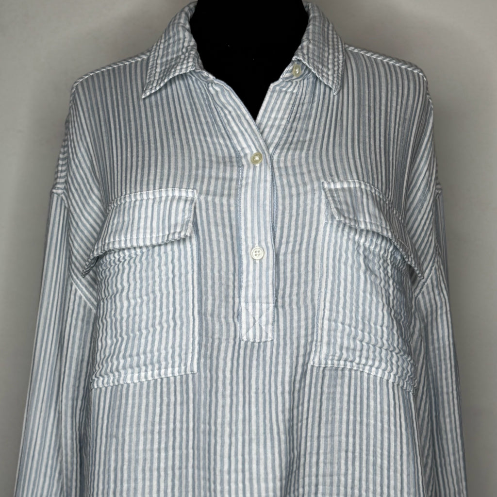 Lou & Grey Triple Cloth Popover Top - Size Large