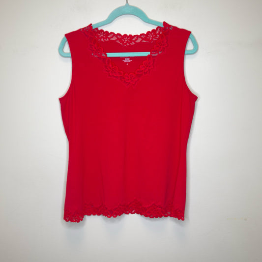 Coldwater Creek Lace Trim Tank Top - Size Large (14)