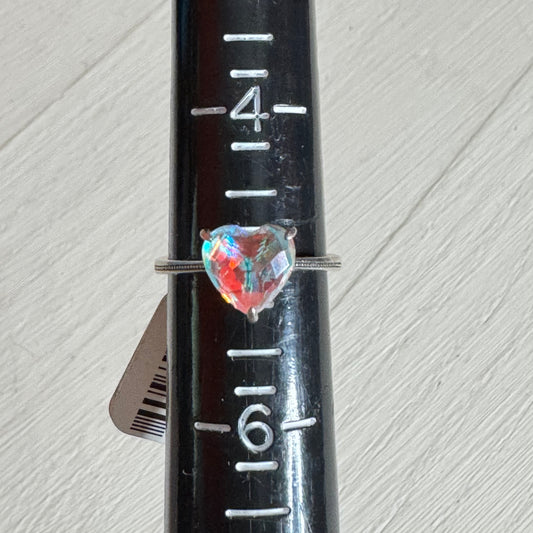 Rainbow Light Heart Ring - Size 5