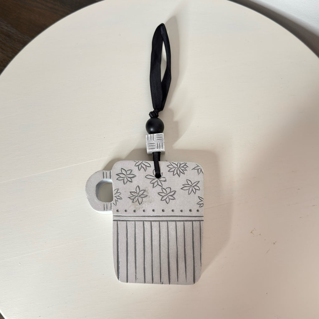 White & Gray Hanging Coffee Mug Decor