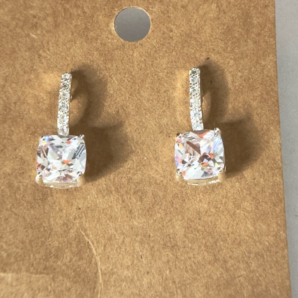Cushion-Cut Drop Earrings