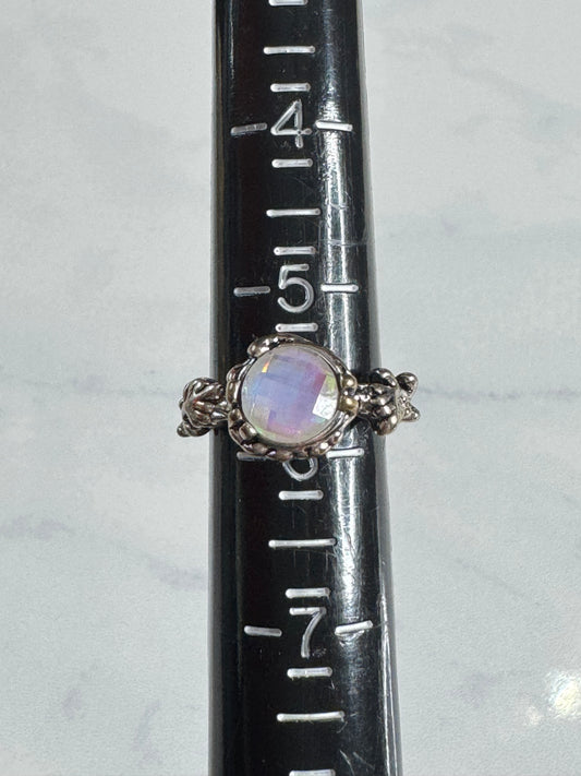 Vintage Inspired Round Moonstone Ring - Size 6