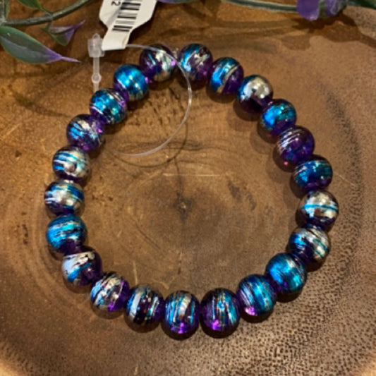 Inga Ann's Purple Confetti Beaded Bracelet