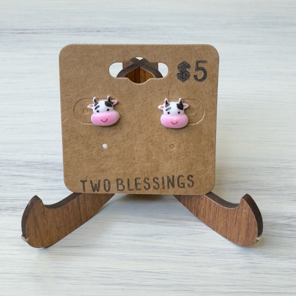 Two Blessings Earrings - Cow
