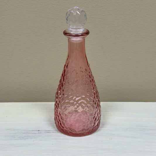Pink Dimpled Glass Perfume Bottle