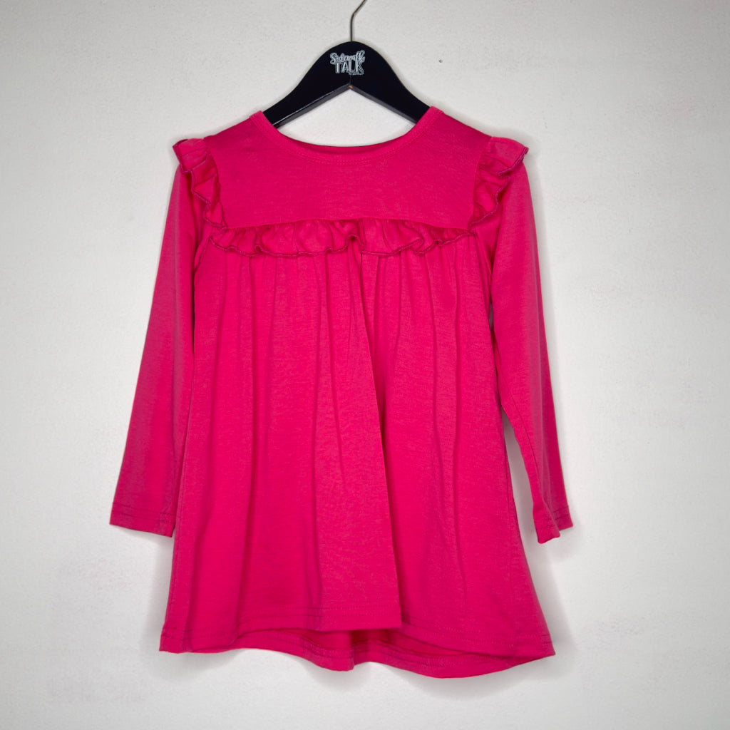 Pink Ruffle Trim Top - Size 5Y