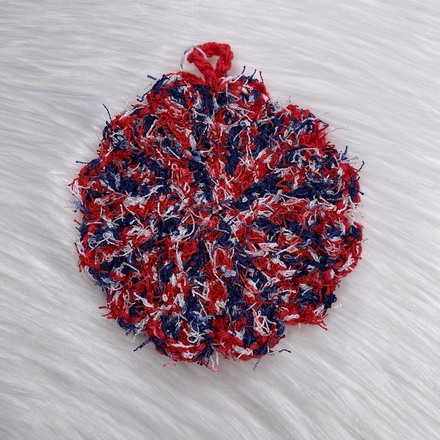 2-Sided Bath Sponge - Red/White/Blue