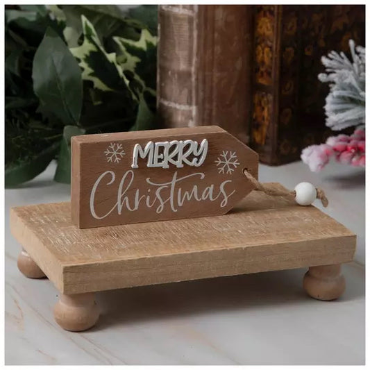 Merry Christmas Tag Wood Decor