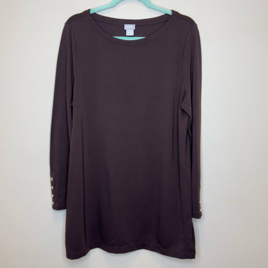 Chico's Ponte Knit Tunic Top - Size Large