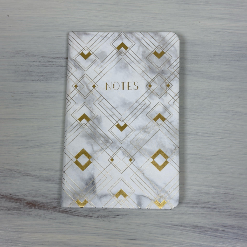 Gray, White & Gold Notes Journal