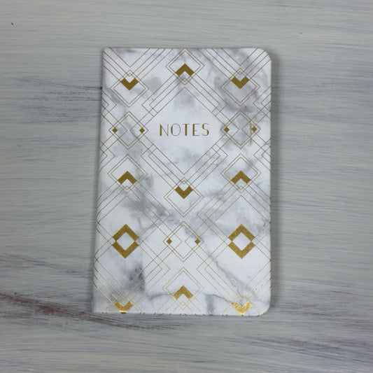 Gray, White & Gold Notes Journal
