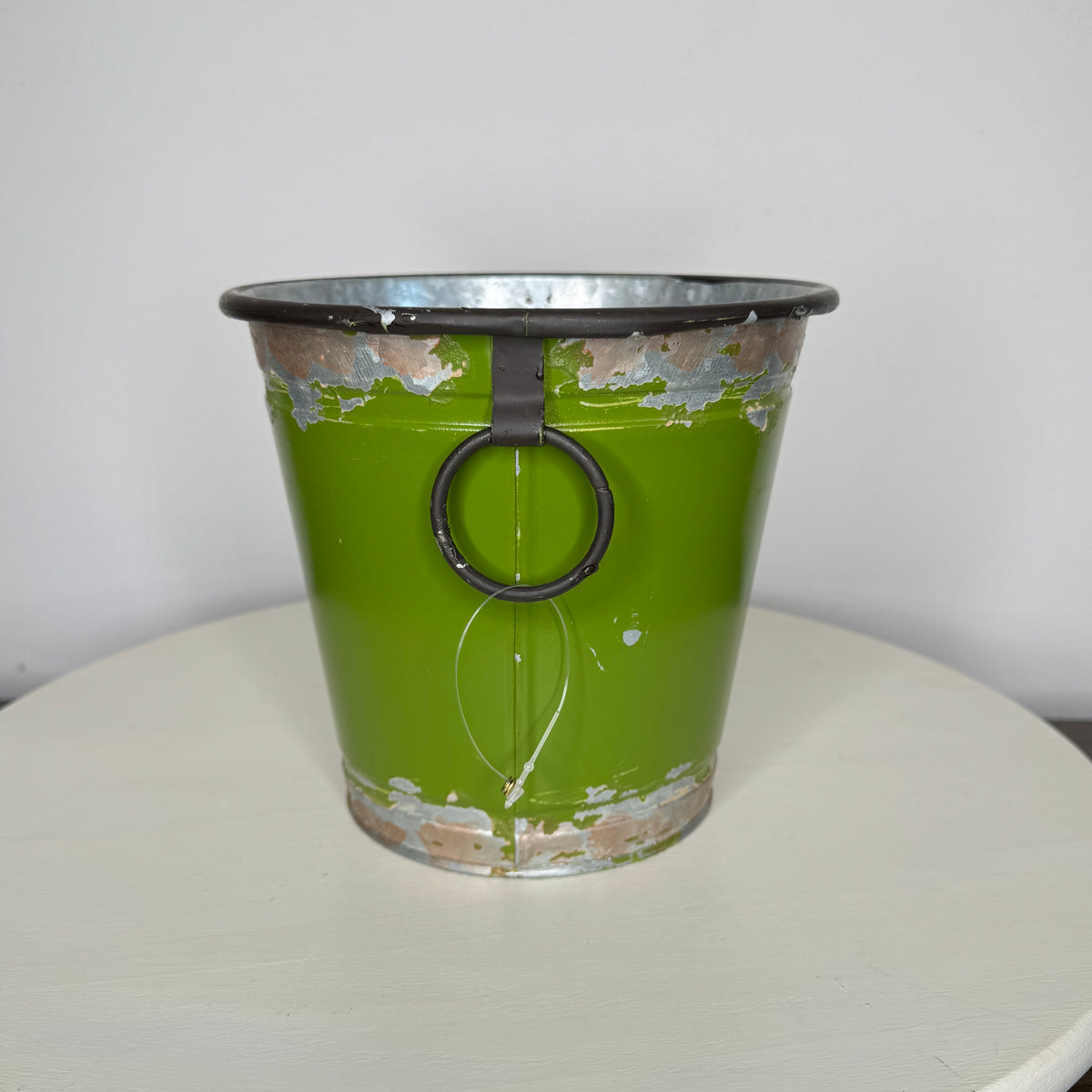 Chippy Green Galvanized Metal Pail