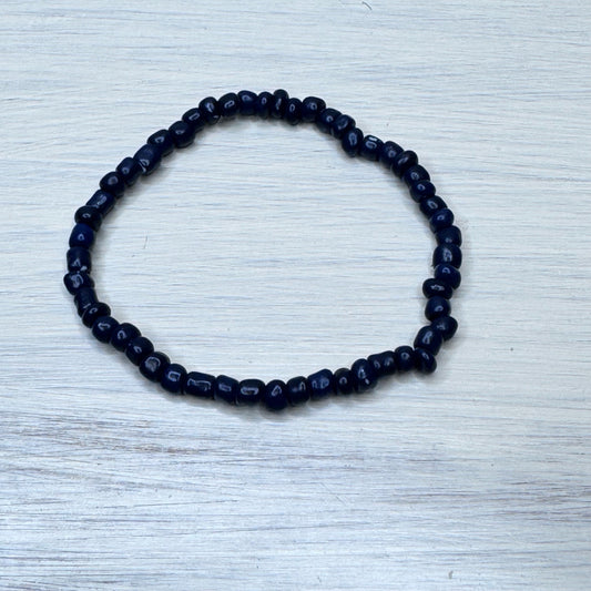 Inga Ann's Navy Blue Mini Beaded Bracelet