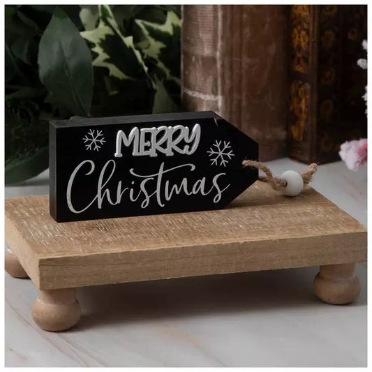 Merry Christmas Tag Wood Decor