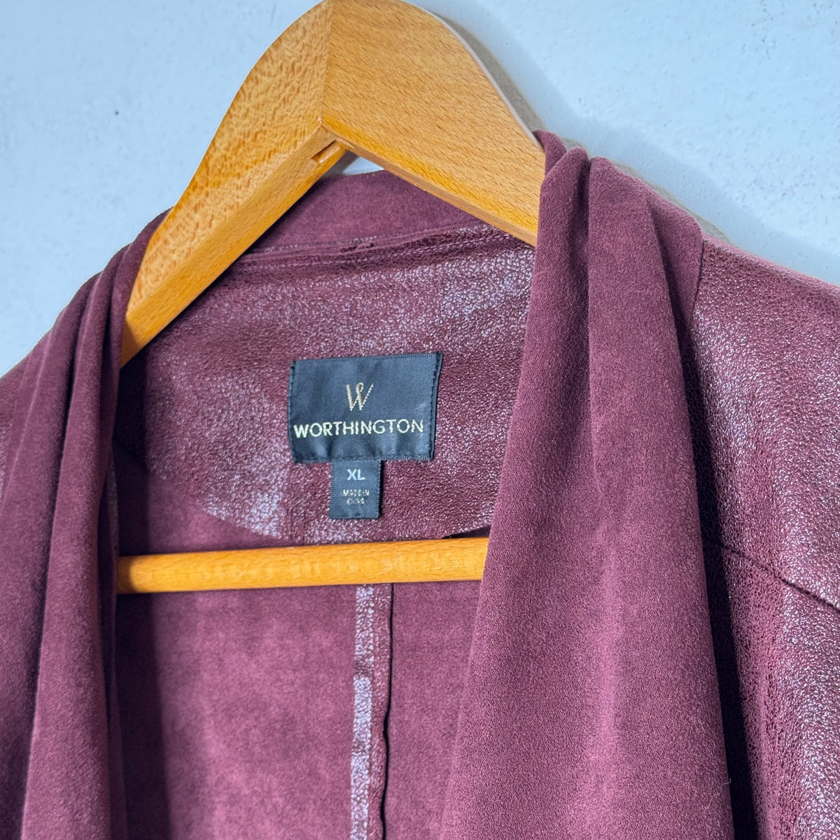 Worthington Suede-Like Drape Front Cardigan - Size XL