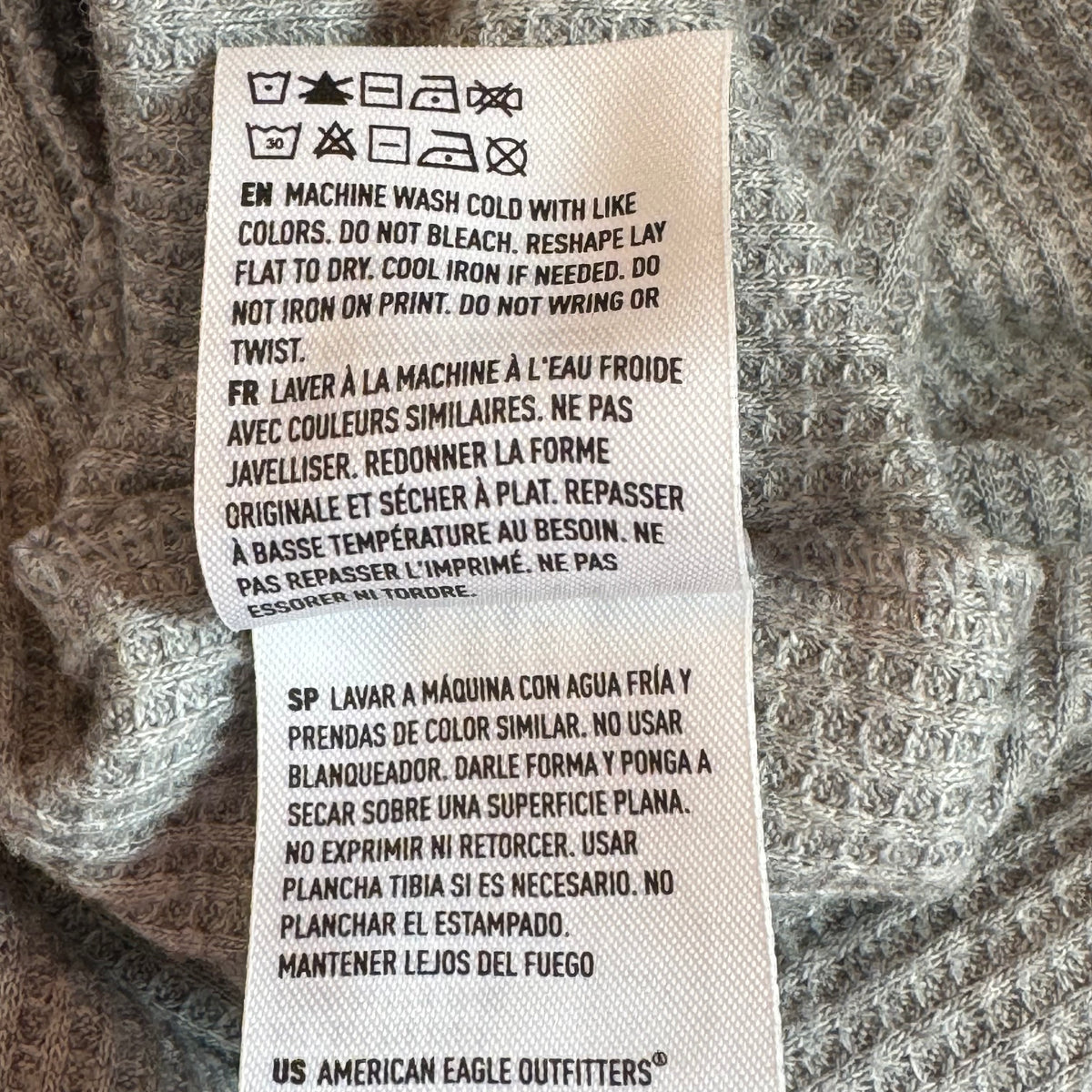 American Eagle Cropped Long Sleeve Thermal Top - Size Small