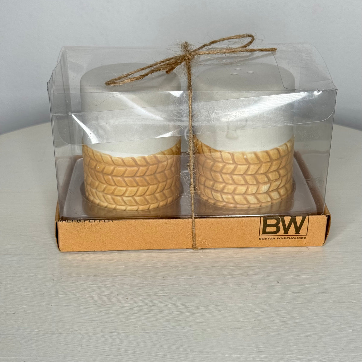 Woven Look Boho Salt & Pepper Shaker Set