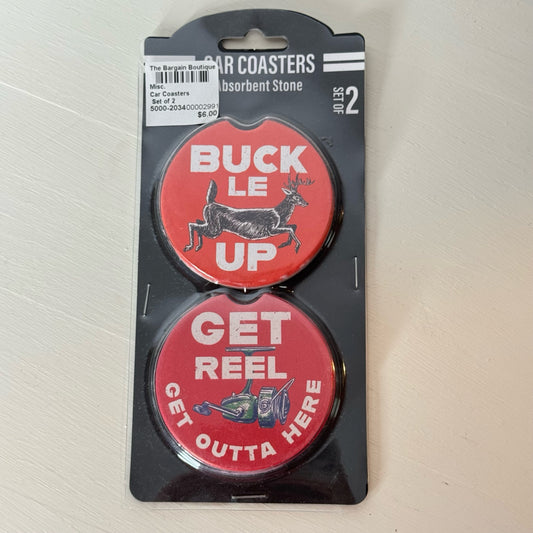 Open Road Brands Car Coaster Set - Buckle Up