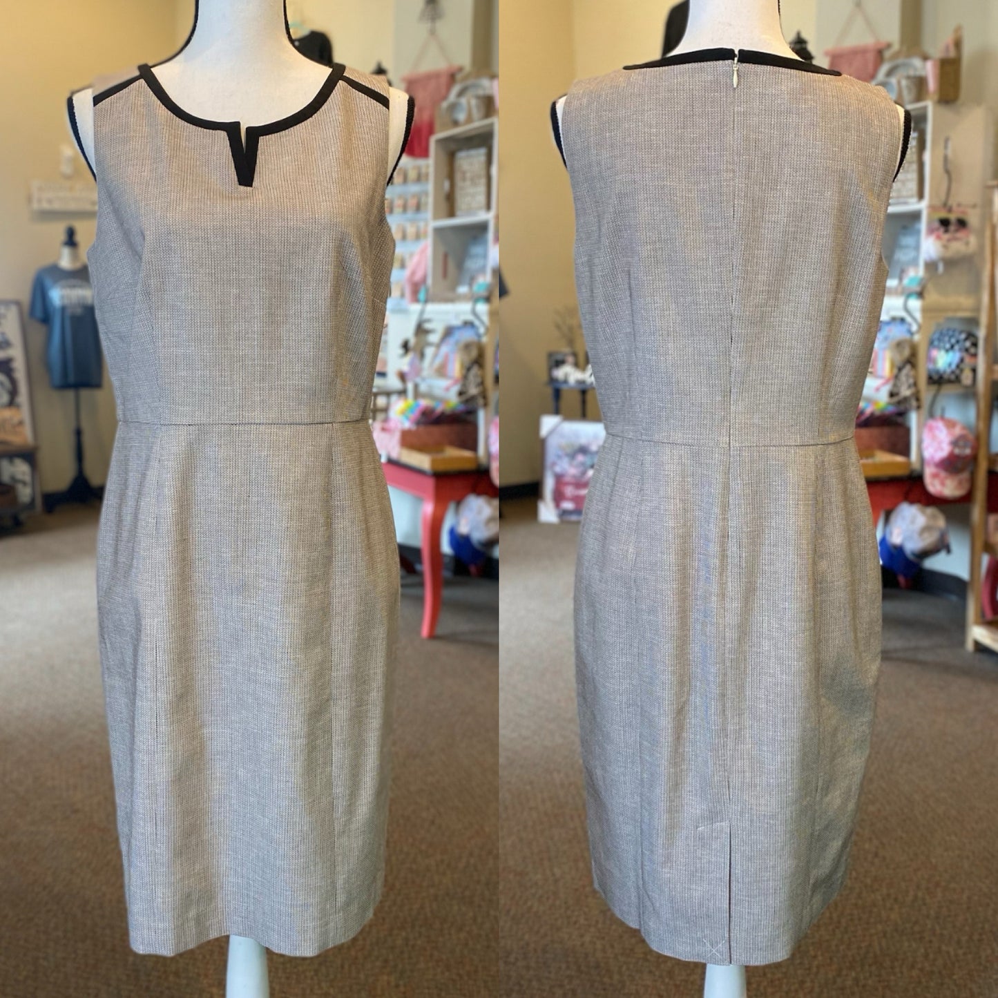 Talbots Split-Neck Sheath Sleeveless Dress - Size 10