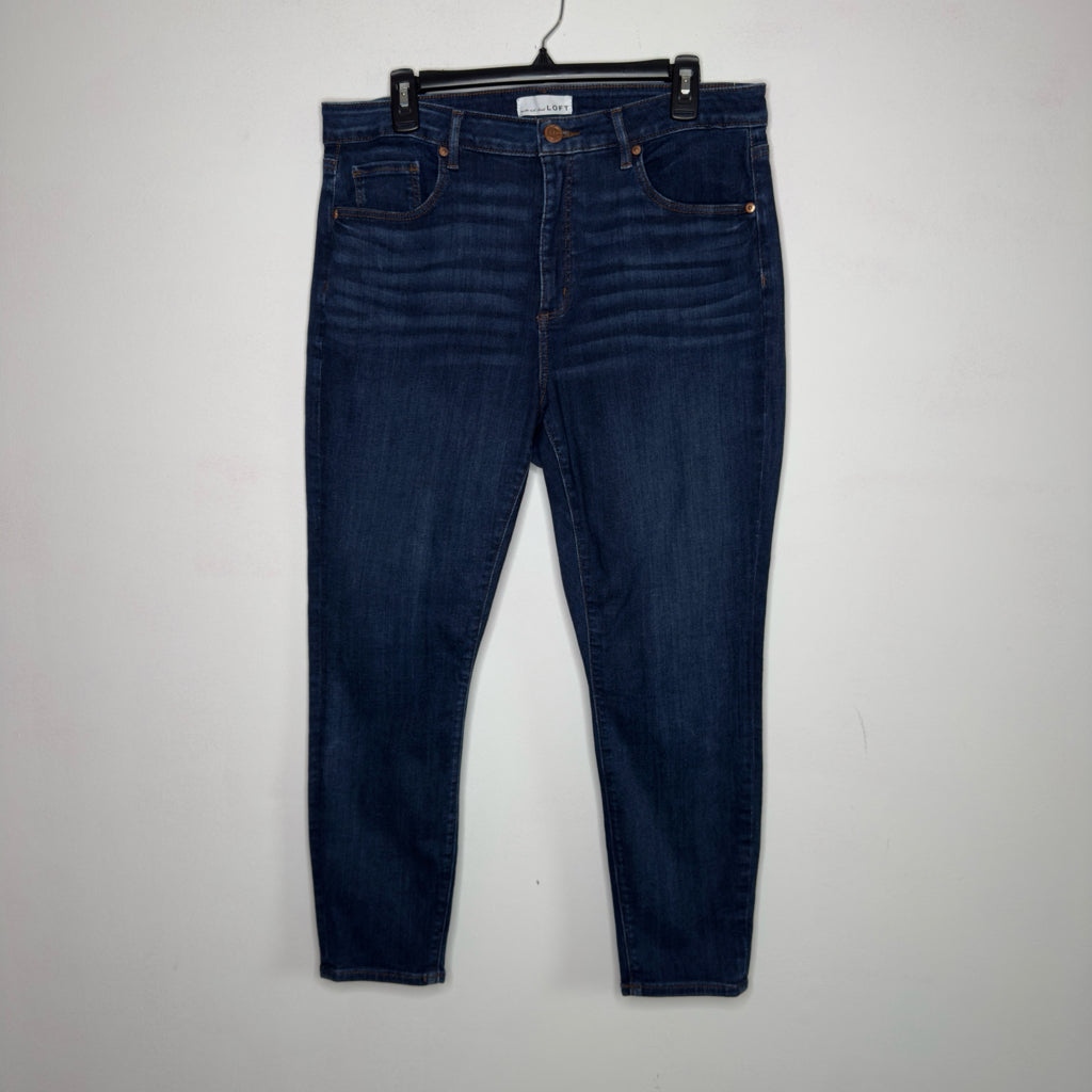 Loft Curvy Skinny Crop Dark Wash Jeans - Size 14