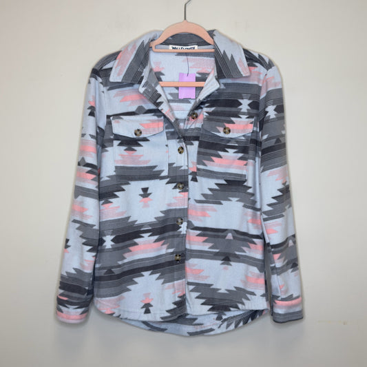 Wallflower Fleece Aztec Print Shacket - Size Small