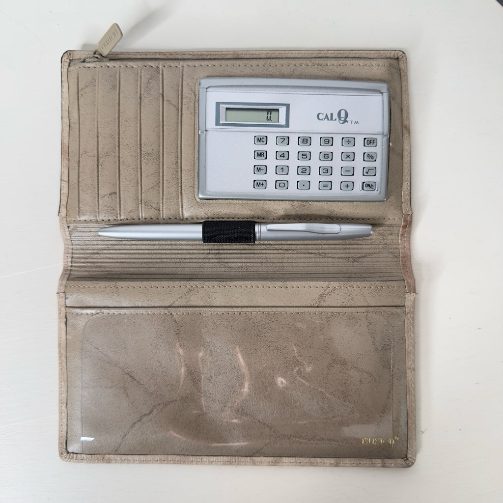Buxton Vintage Calculator Top Grain Cowhide Wallet