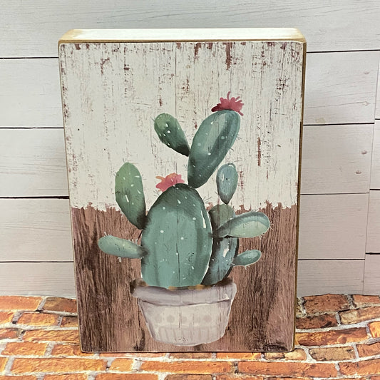 Cactus Print Box Sign