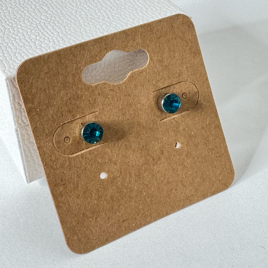 Blue Crystal Stud Earrings