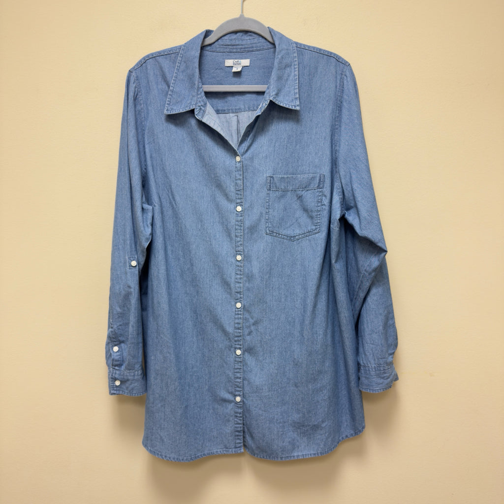 Croft & Barrow Button Front Tunic Top - Size 1X