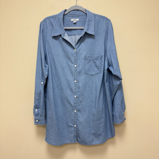 Croft & Barrow Button Front Tunic Top - Size 1X