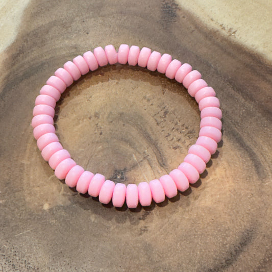 Inga Ann's Soft Pink Polymer Beaded Bracelet