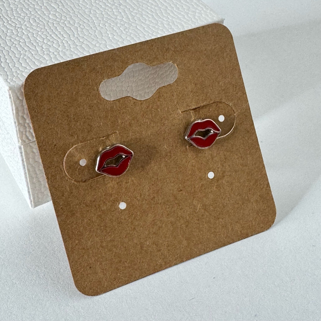 Red Lips Post Earrings